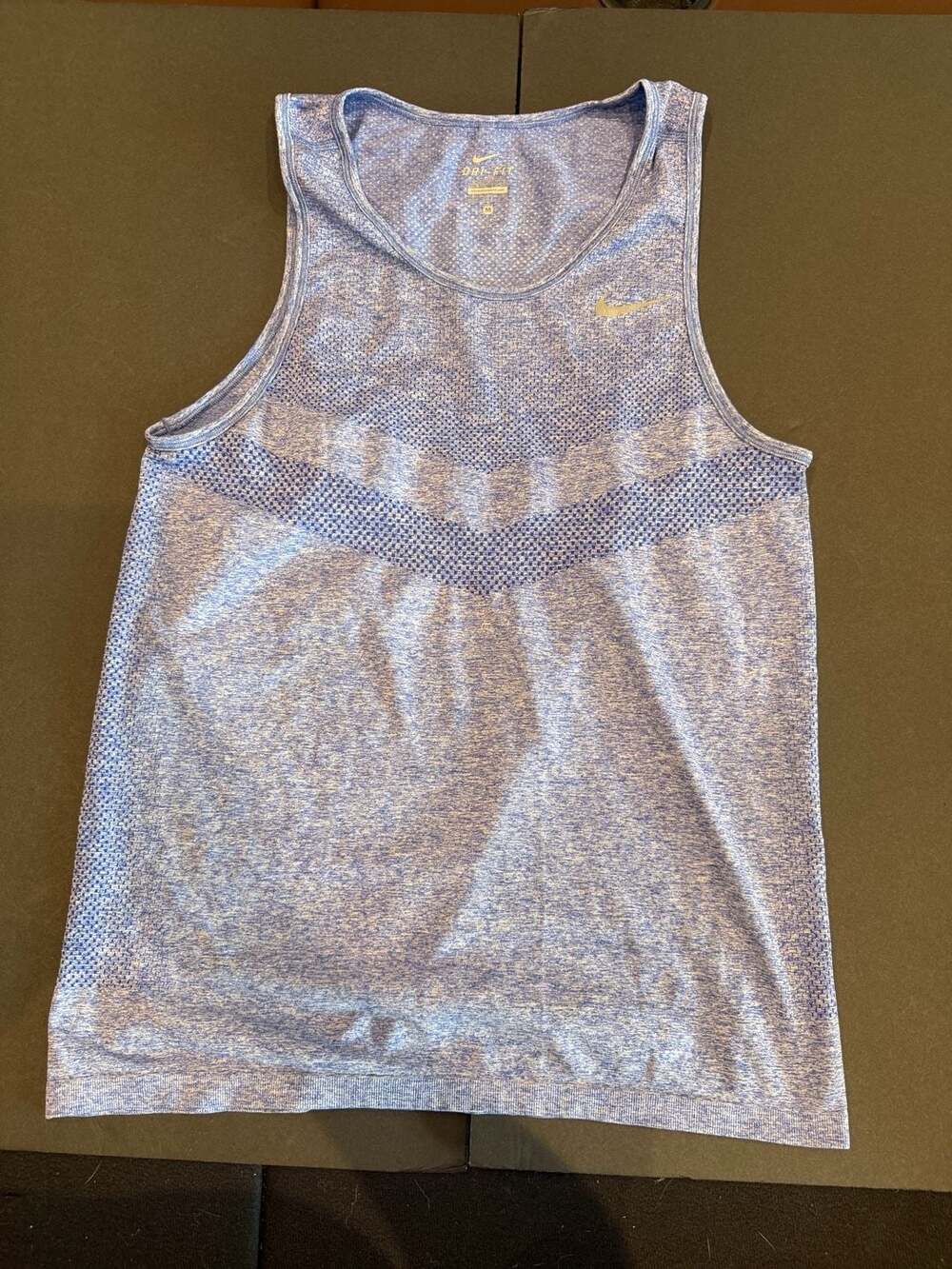 Nike Men's Dri-FIT Blue Heathered Running Tank Top Size M